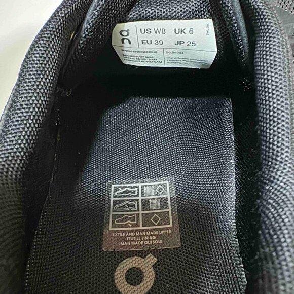 ON CLOUD 5 SHOES - Women's - Black/White - Size 8 - Picture 12 of 12